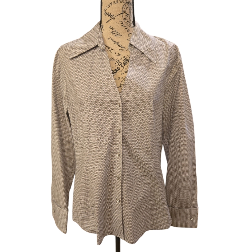 Nine West Long Sleeve Button Down Blouse